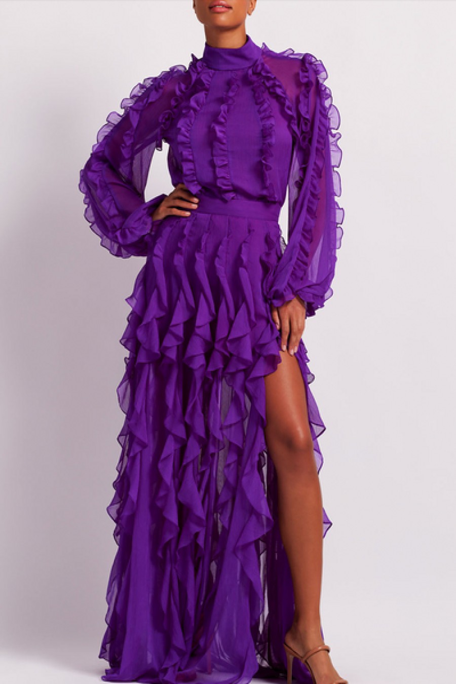 Clothing PatBO | Patbo - Ruffle Maxi Skirt - Purple