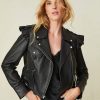 Clothing LoveShackFancy | Loveshackfancy - Torrez Leather Jacket - Black