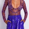 Clothing PatBO | Patbo - Hand-Beaded Scoop Neck Bodysuit - Purple