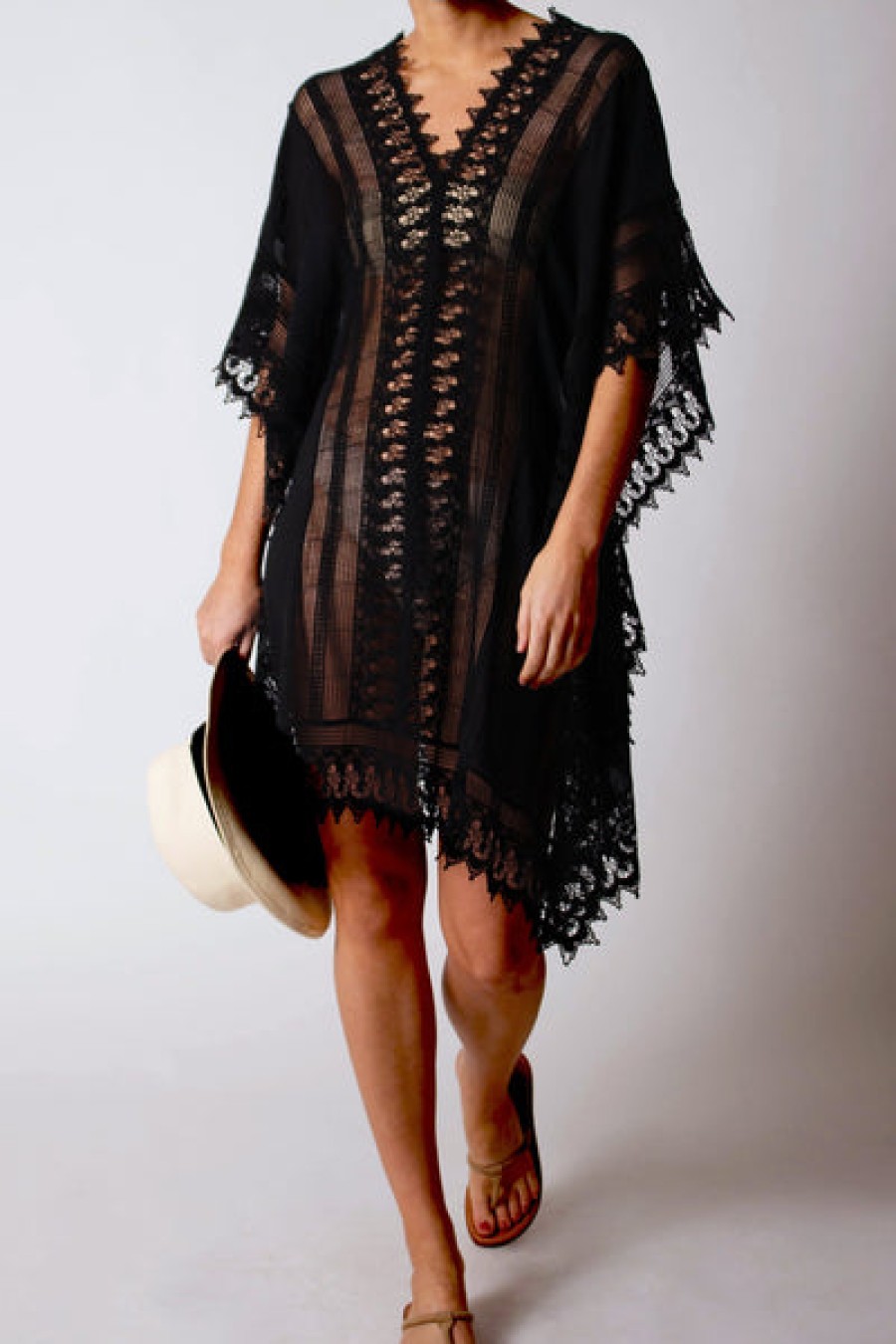 Clothing Miguelina | Miguelina - Tyra Gauze Caftan - Black