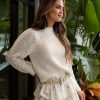 Clothing LoveShackFancy | Loveshackfancy - Rosie Pullover Sweater - Snow