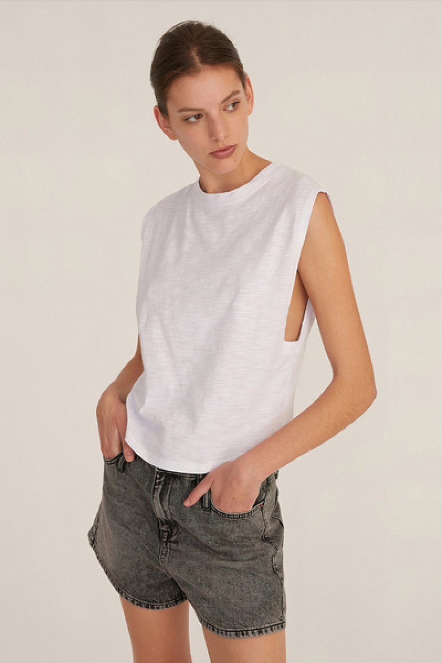 Clothing Marissa Webb | Marissa Webb - So Relaxed Jersey Muscle Tee - White