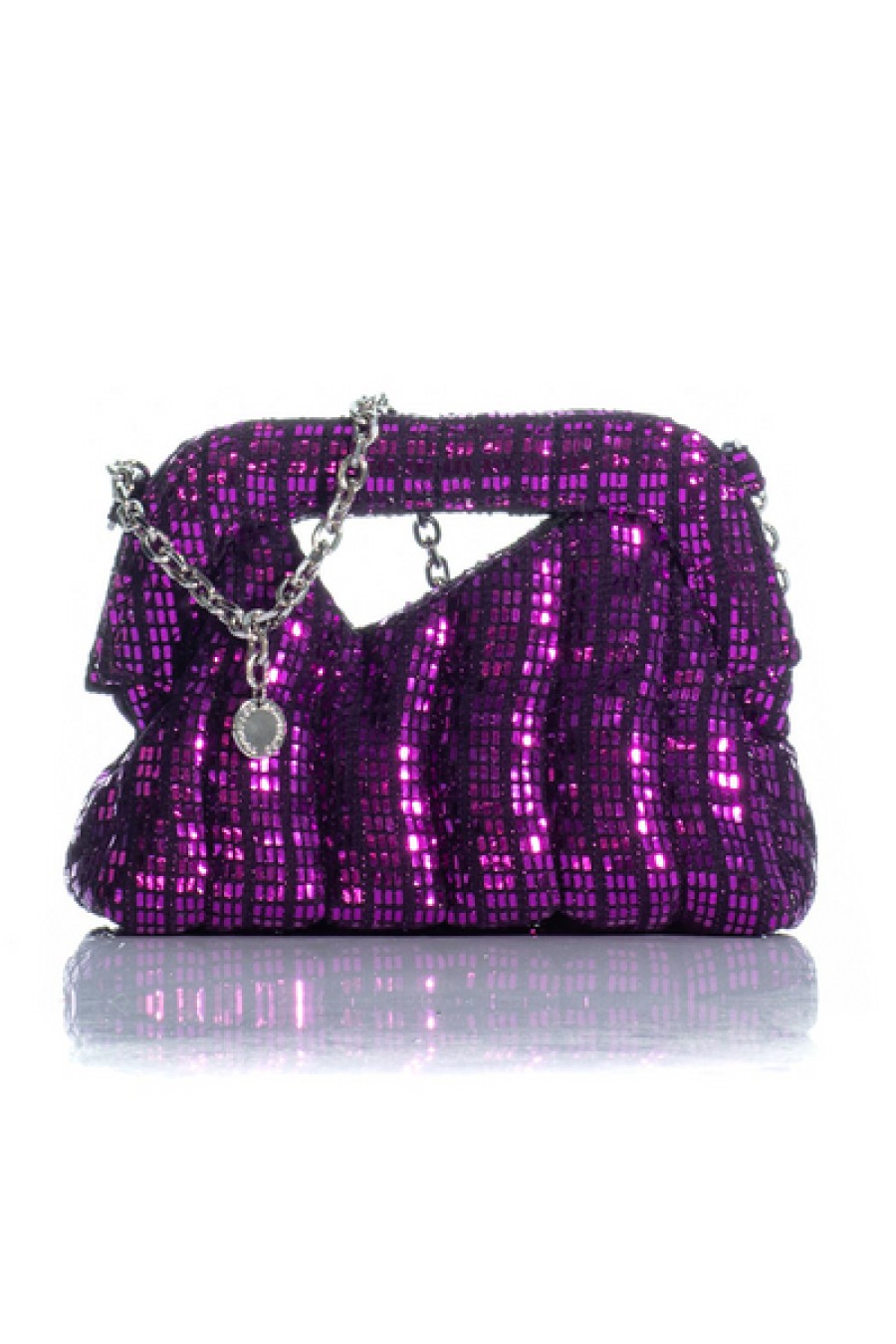 Bags Kooreloo | Kooreloo - The Mini Mediterraneo Clutch - Metallic Fuchsia