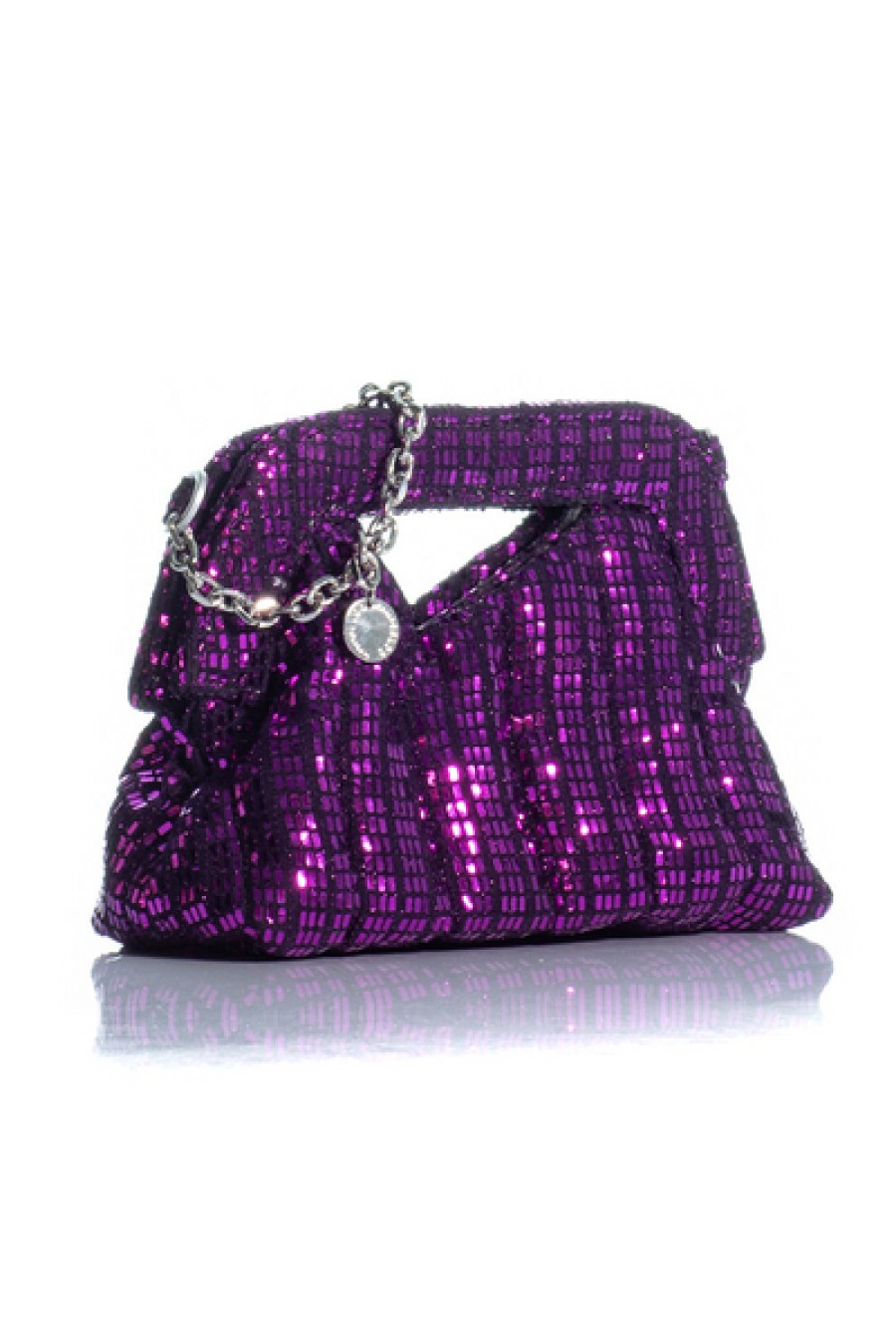 Bags Kooreloo | Kooreloo - The Mini Mediterraneo Clutch - Metallic Fuchsia