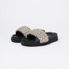 Shoes Simkhai | Simkhai - Haven Crystal Pool Slide - Black Silver