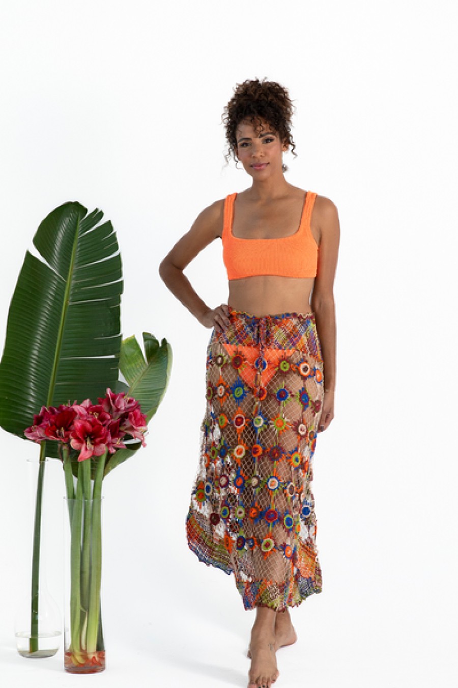 Clothing Miguelina | Miguelina - Pilar Hand Knit Maxi Skirt - Brown Multi