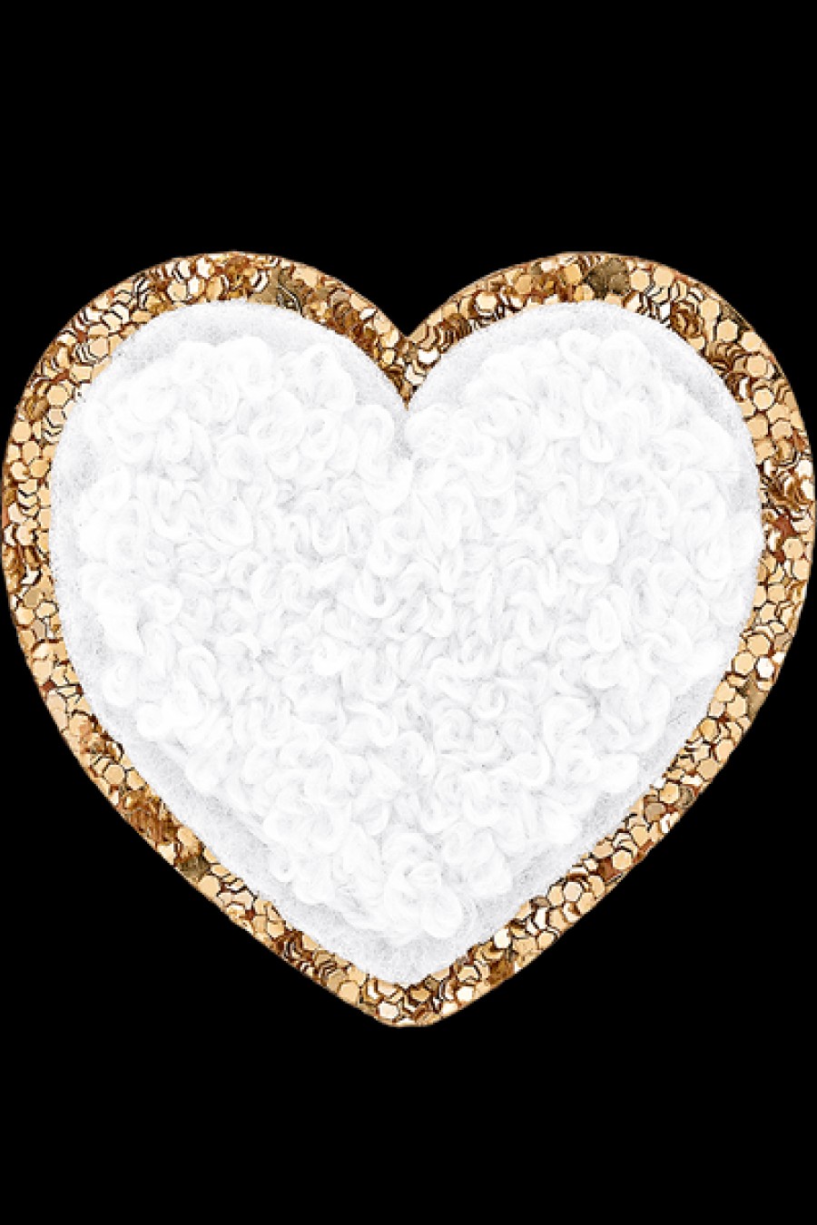 Bags Stoney Clover Lane | Stoney Clover Lane - Mini Glitter Varsity Heart Patch - Blanc