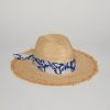 Accessories Hat Attack | Hat Attack - Seaside Continental Hat - Natural/Blue