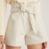 Clothing Marissa Webb | Marissa Webb - Banks Paper Bag Canvas Boyfriend Short - Oat