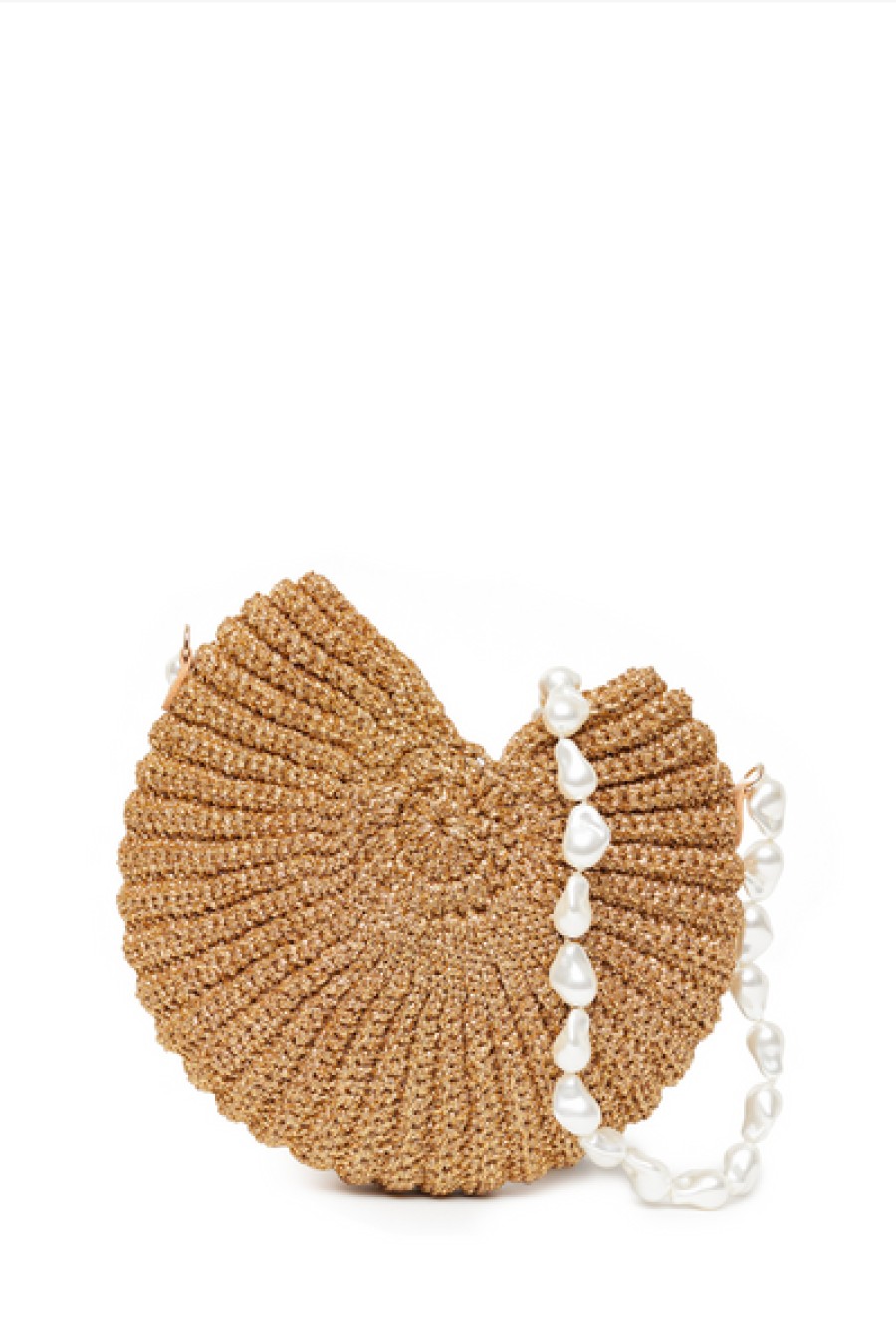 Bags Poolside | Poolside - The Cesi Conch Bag - Gold Lurex Crochet