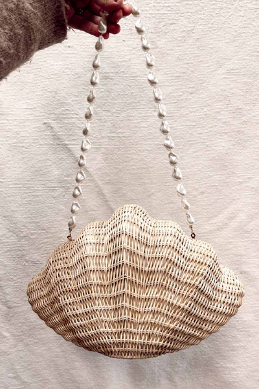 Bags Poolside | Poolside - The Clovelly Scallop Bag - Natural/Pearl