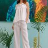 Clothing Marissa Webb | Marissa Webb - Theo Linen Double Waist Trouser - White