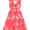 Clothing Mer St. Barth | Mer St. Barth - Giselle Women'S Maxi Dress - Pink Palm