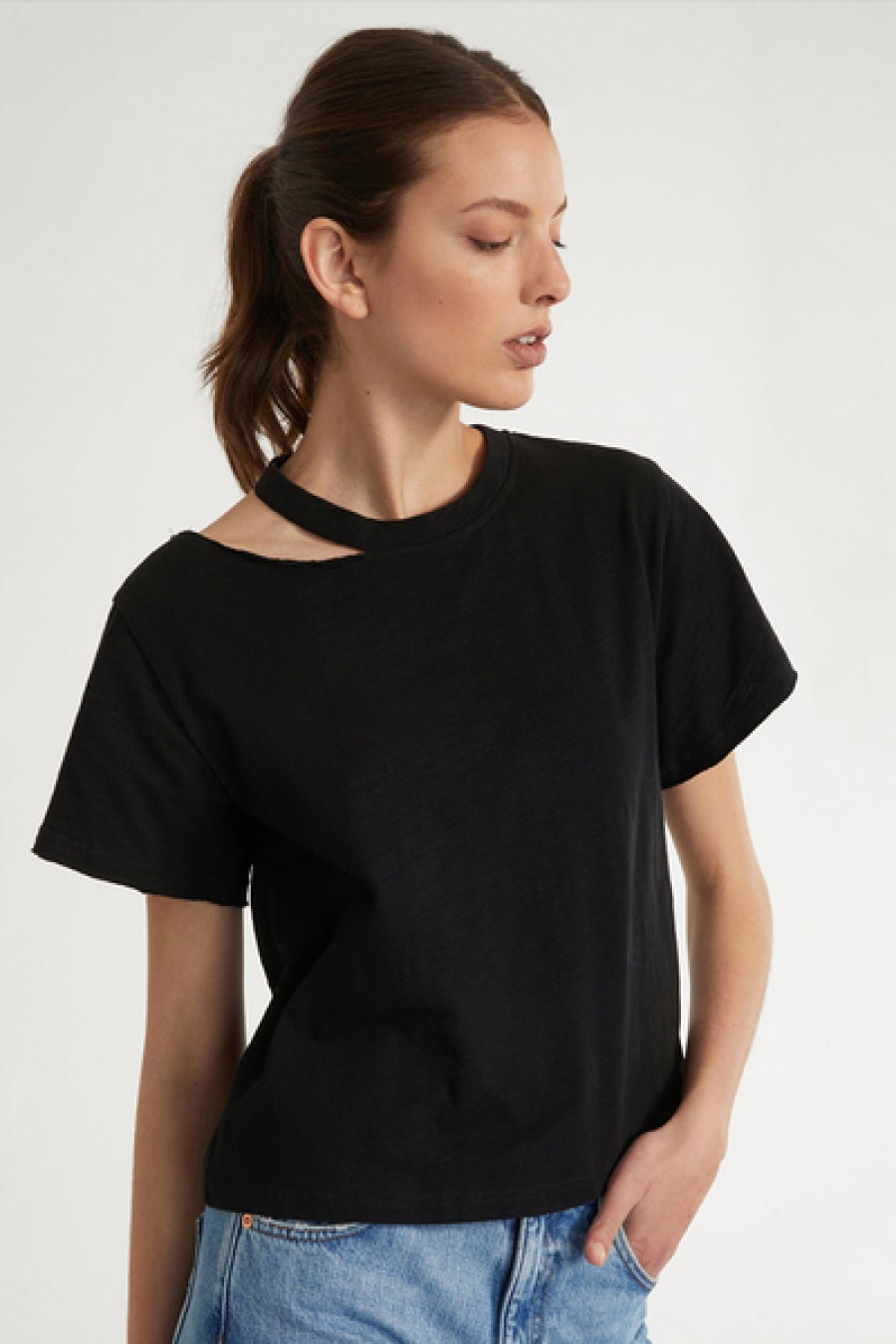 Clothing Marissa Webb | Marissa Webb - Tate Cut Out Tee - Black