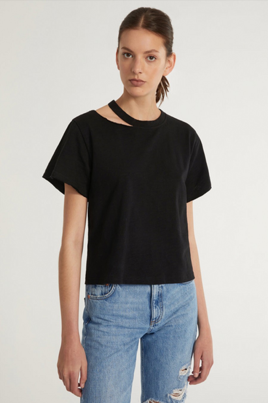 Clothing Marissa Webb | Marissa Webb - Tate Cut Out Tee - Black