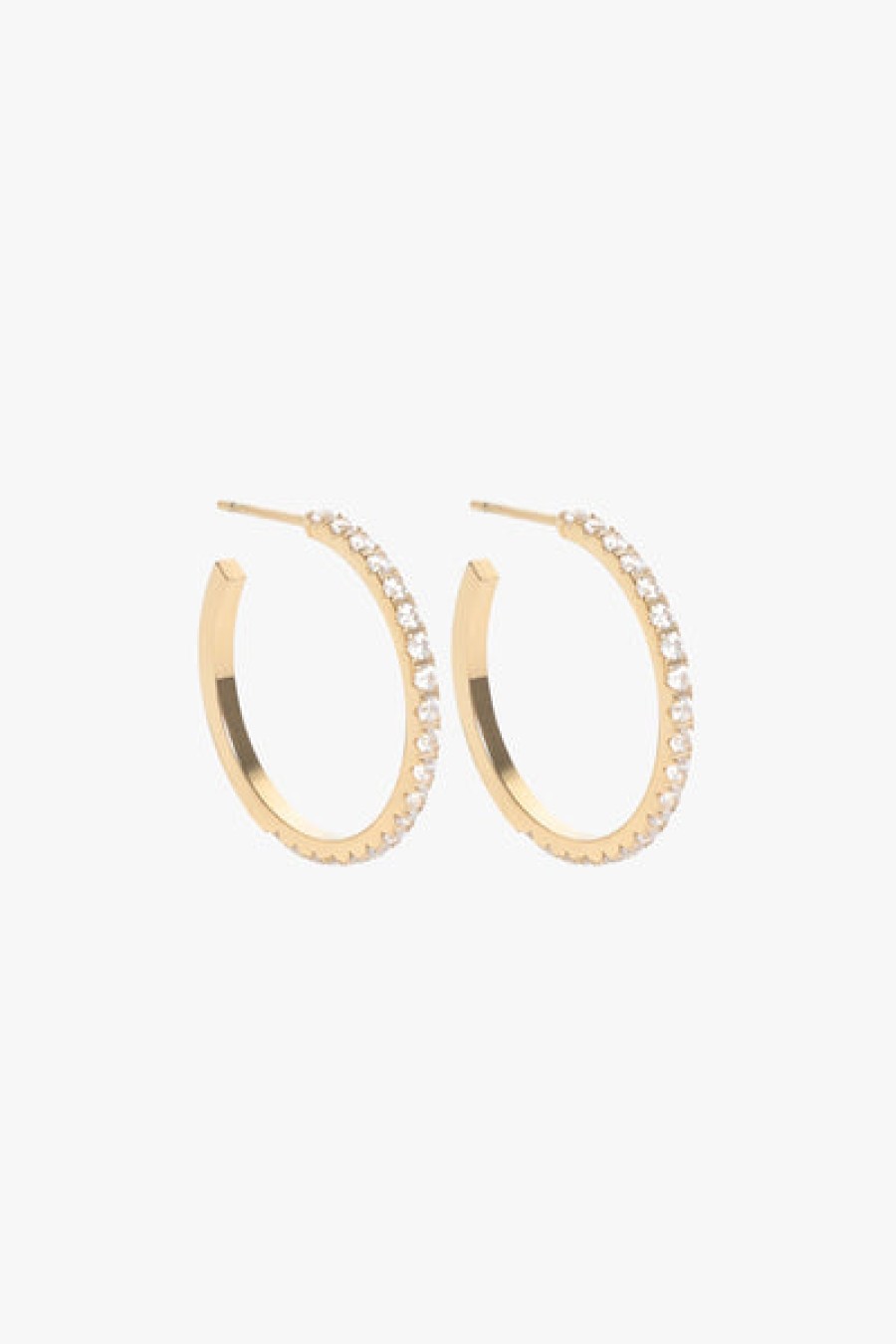 Accessories Marrin Costello Jewelry | Marrin Costello Jewelry - Jay 1" Diamond Hoops - Gold