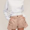 Clothing Marissa Webb | Marissa Webb - So Uptight Cropped Raglan French Terry Sweatshirt - White