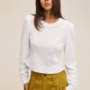 Clothing Marissa Webb | Marissa Webb - Blair Waffle Knit Puff Sleeve Pullover - White