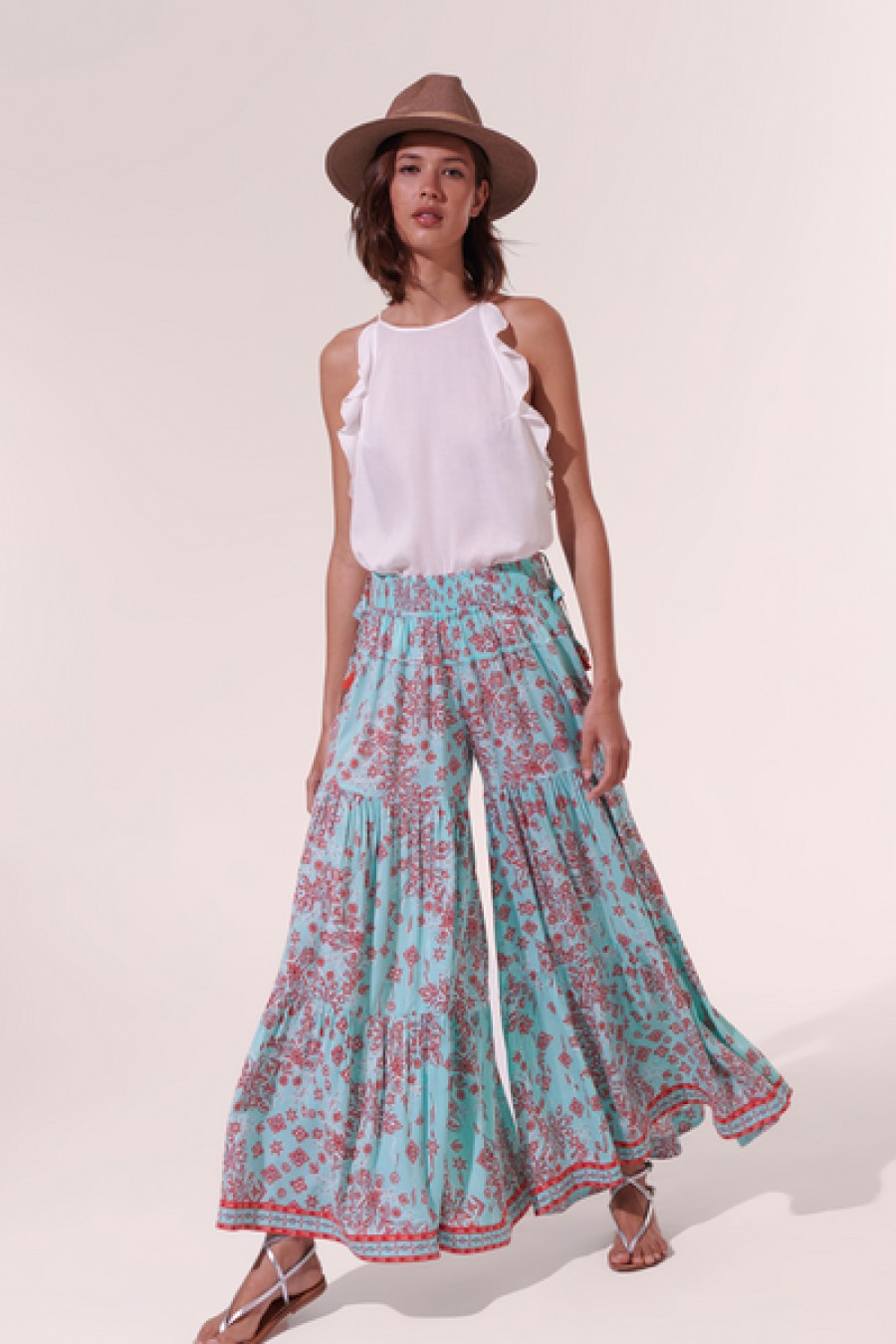 Clothing Poupette St Barth | Poupette St. Barth - Soledad Pant - Aqua Bijou Batik