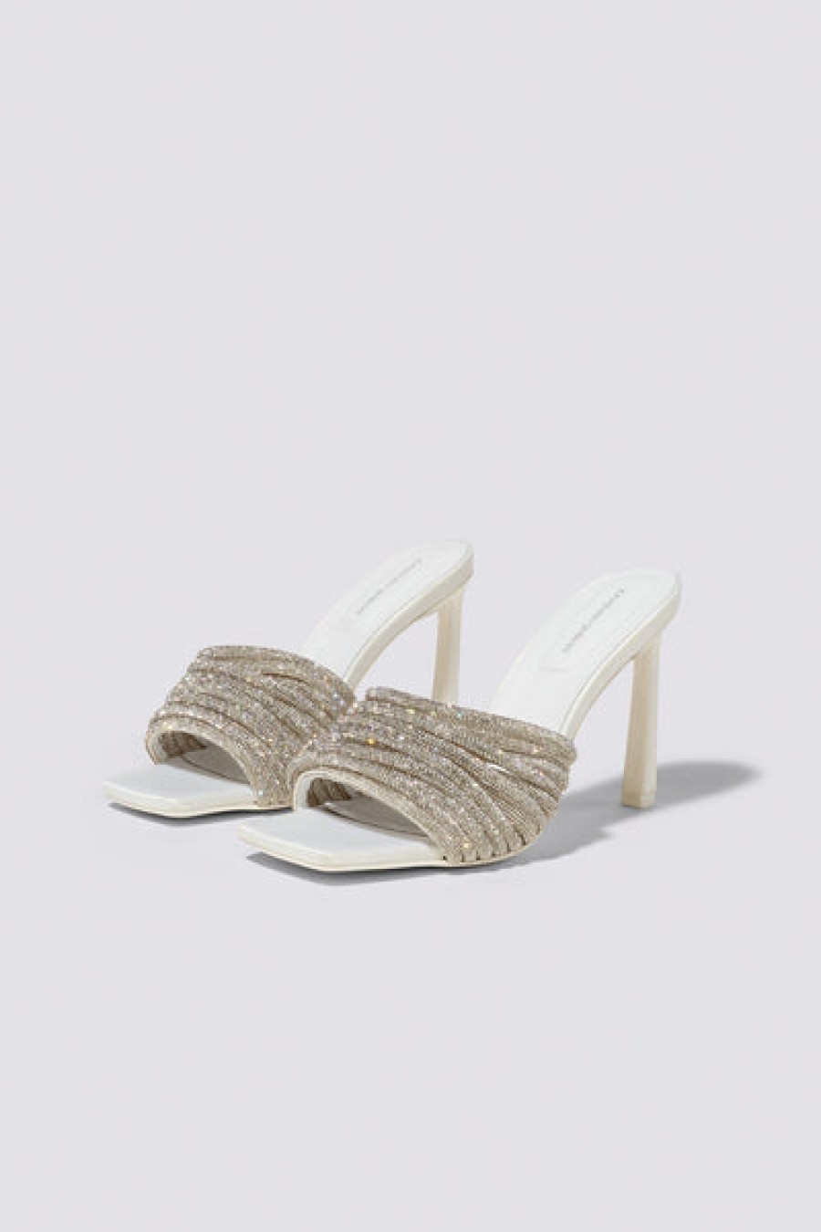 Shoes Simkhai | Simkhai - Lena Crystal Heeled Mule - White