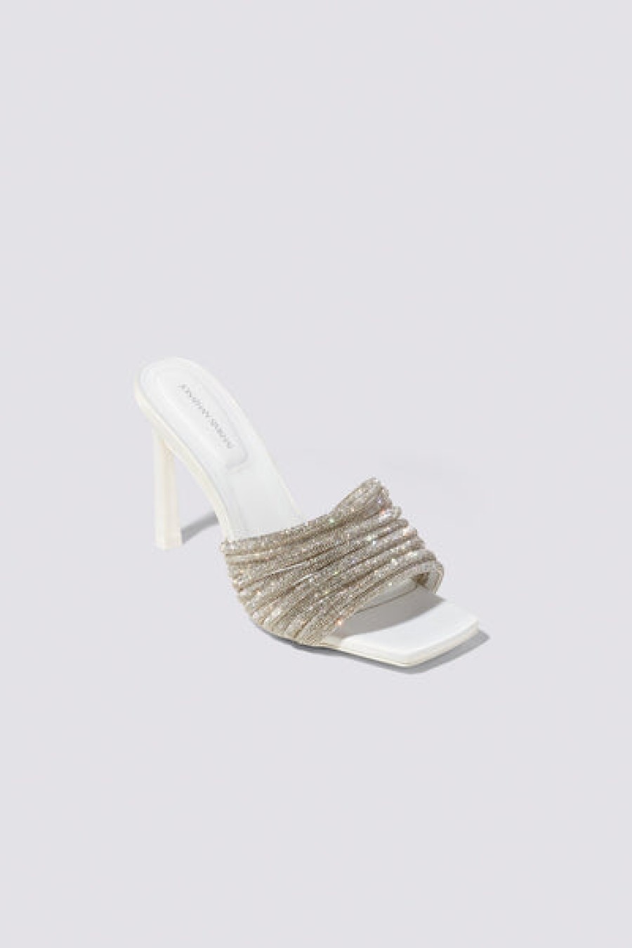 Shoes Simkhai | Simkhai - Lena Crystal Heeled Mule - White