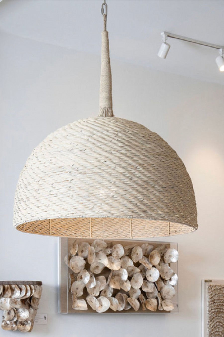 Home Sunni Spencer | Woven Rattan Oversized Pendant Light - Whitewash (Pre-Order}