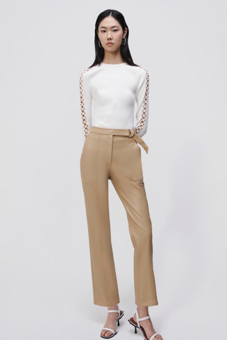 Clothing Jonathan Simkhai | Simkhai - Baxter Vegan Leather Pant - Camel