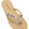 Shoes Mystique | Mystique - Anchorage Flip Flops - Beige/Dark Multi