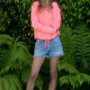 Clothing Honorine | Honorine - Tawny Hoodie - Neon Coral