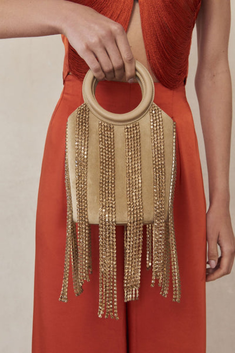 Bags Cult Gaia | Cult Gaia - Taryn Rhinestone Bag - Sand Dollar