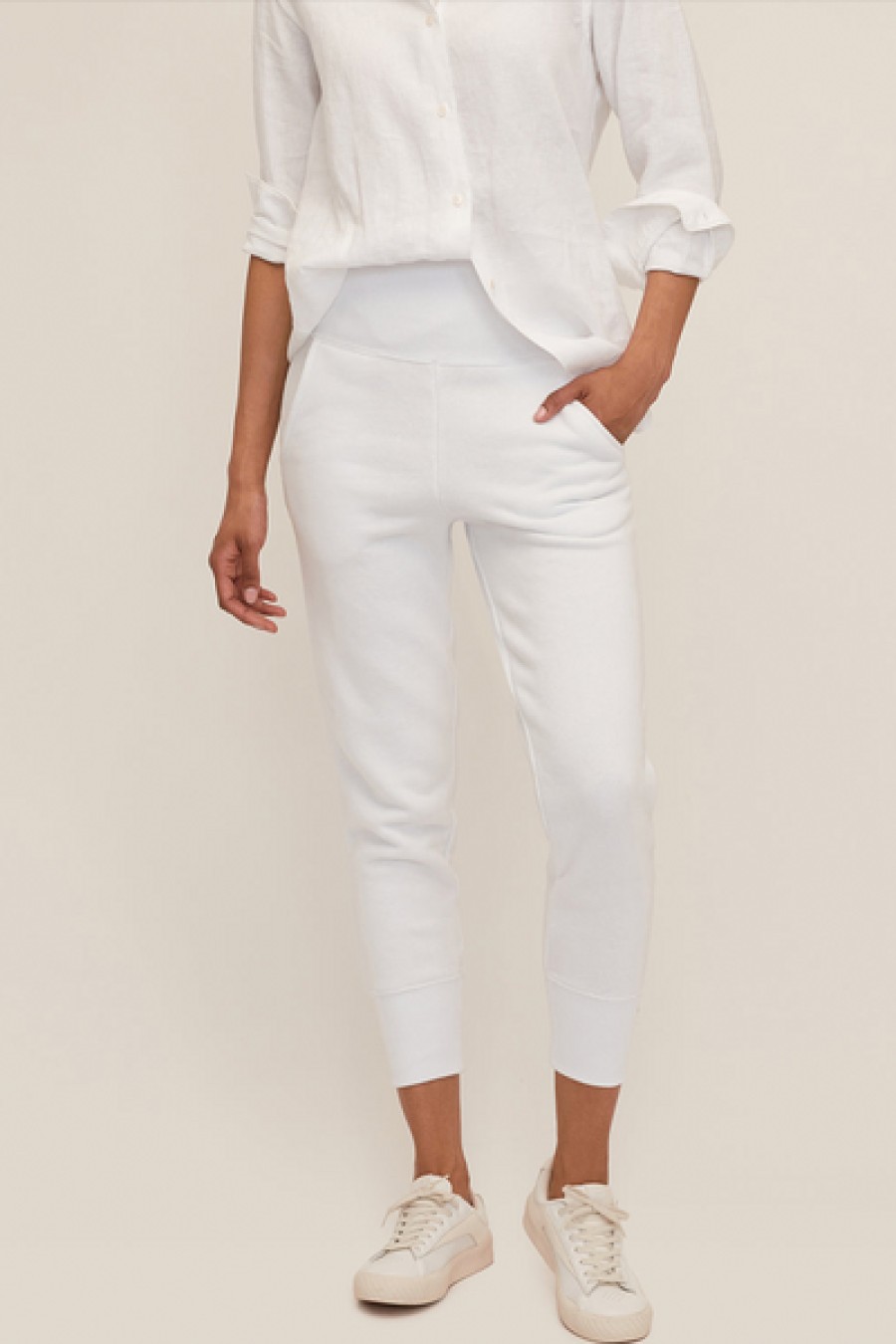 Clothing Marissa Webb | Marissa Webb - So High Waisted French Terry Sweatpants - White