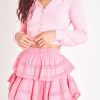 Clothing LoveShackFancy | Loveshackfancy - Ruffle Mini Skirt - Vivid Pink