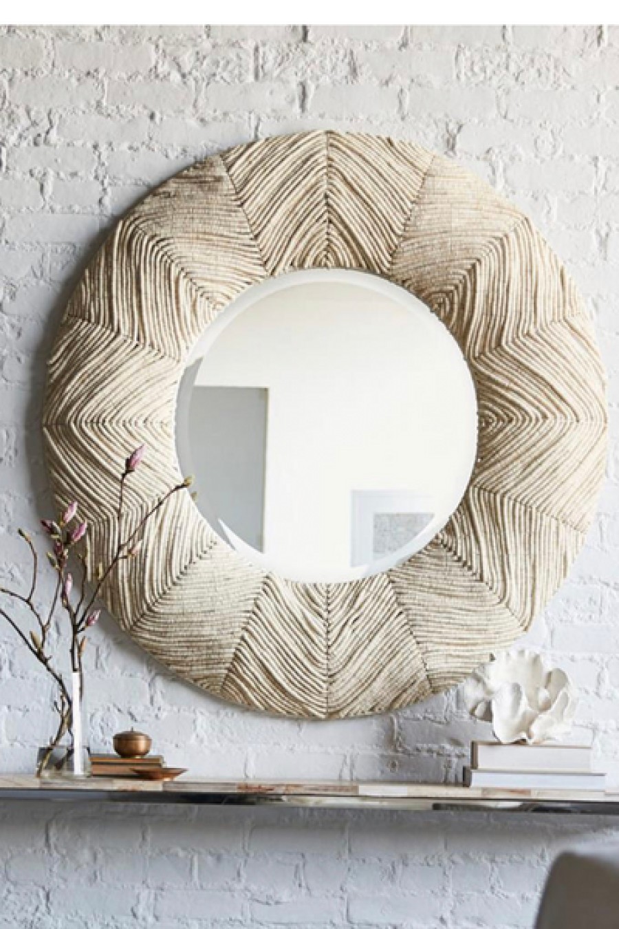 Home Sunni Spencer | Coco Bead Mirror - Ivory