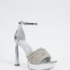 Shoes Simkhai | Simkhai - Lena Crystal Platform Sandal - Silver